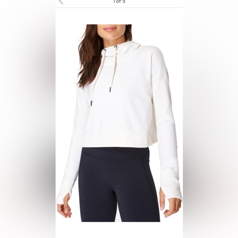 Sweaty Betty cropped hooded fleece sweatshirt